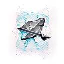 melting ice cube with a double edge sword going through it tattoo design idea
