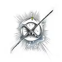 melting ice cube with a double edge sword going through it tattoo design idea