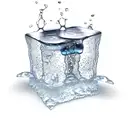 melting ice cube with a double edge sword going through it tattoo design idea