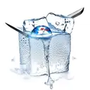 melting ice cube with a double edge sword going through it tattoo design idea