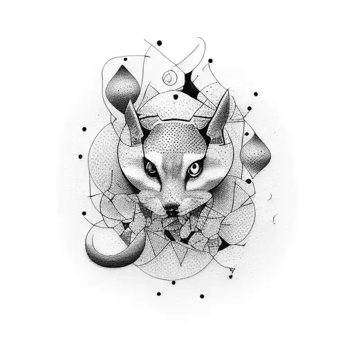 random sized dots in a line tattoo design idea