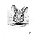 DNA helix wrapping a mouse with microscope and platelets tattoo design idea