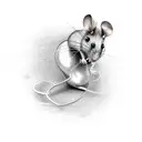 DNA helix wrapping a mouse with microscope and platelets tattoo design idea