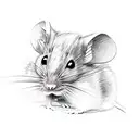 DNA helix wrapping a mouse with microscope and platelets tattoo design idea