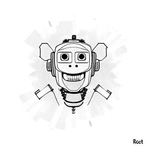 robot monkey  tattoo design idea