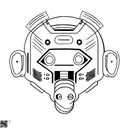 robot monkey face tattoo design idea