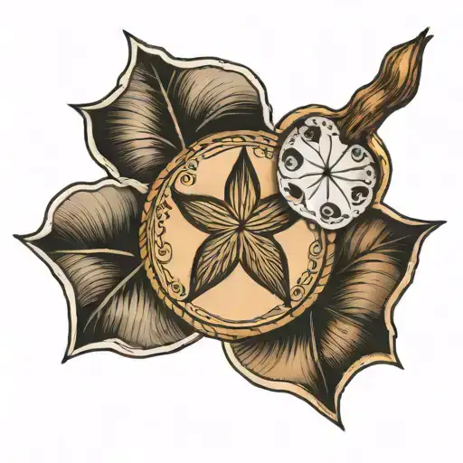 sand dollar bill tattoo design idea