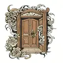 Big door slightly open tattoo design idea