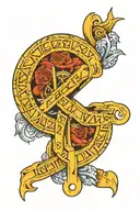 June, 14th 2003 Roman numerals intertwined tattoo design idea