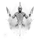 african warrior tattoo design idea