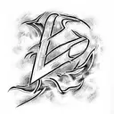 flames with  the letters IGY6 hollow tattoo design idea
