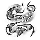 flames with  the letters IGY6 hollow tattoo design idea