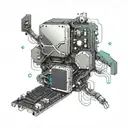 Create a PC motherboard design with game characters integrated into the circuits tattoo design idea