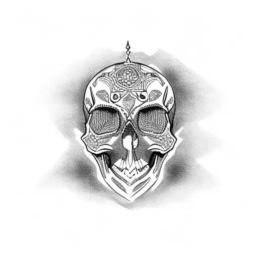 middle eastern skull  tattoo design idea