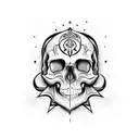 middle eastern skull  tattoo design idea