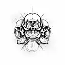 middle eastern skull  tattoo design idea