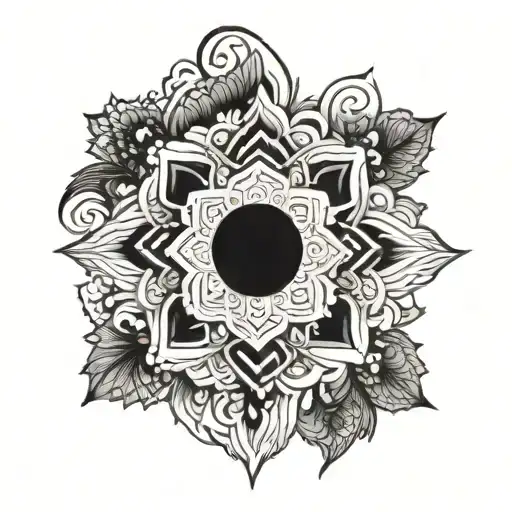 Intricate mandala design representing the bond between you and your son Aahil tattoo design idea