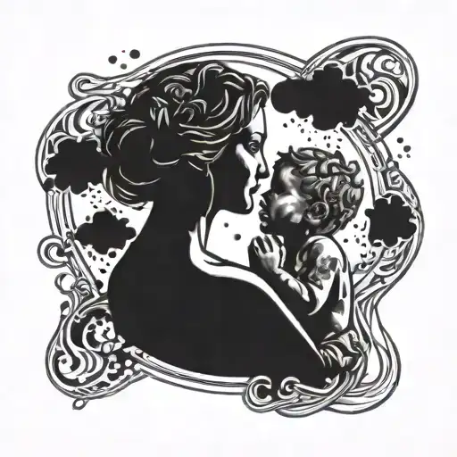 A celestial-themed tattoo representing the bond between a mother and her son, incorporating the date of his birth (August 16, 2016) tattoo design idea