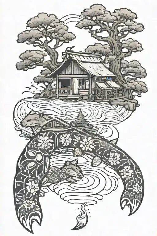 Camping tattoo design idea