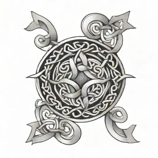 A Celtic knotwork design incorporating elements of divorce healing and strength tattoo design idea