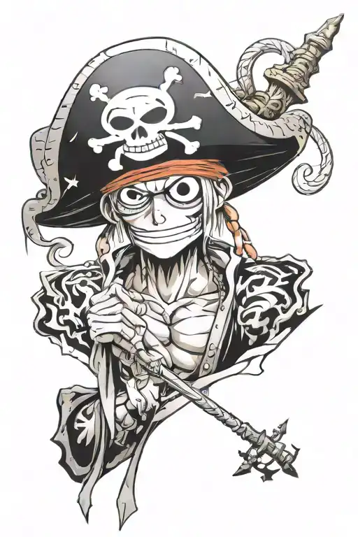 straw hat pirates tattoo design idea