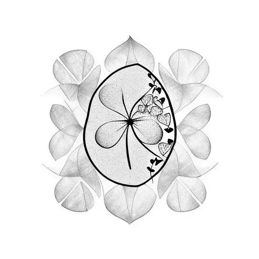 Robin bird with 4 leaf clover tattoo design idea