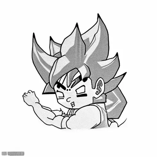baby son Goku riding on Shen Long's back tattoo design idea