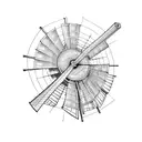 windmill dom quixote tattoo design idea