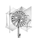 windmill dom quixote tattoo design idea