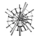 windmill dom quixote tattoo design idea