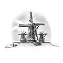 windmill dom quixote tattoo design idea