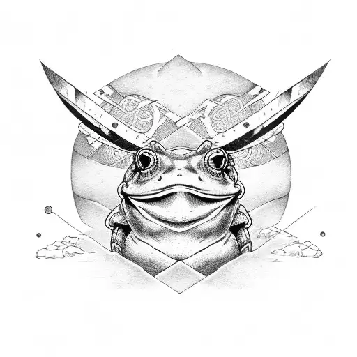 samurai frog tattoo design idea
