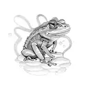 samurai frog tattoo design idea