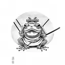 samurai frog with katana tattoo design idea