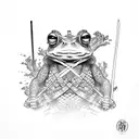 samurai frog with katana tattoo design idea