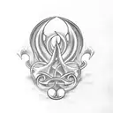 trident with waves  tattoo design idea