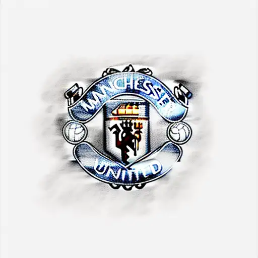 Manchester United logo with flames tattoo design idea