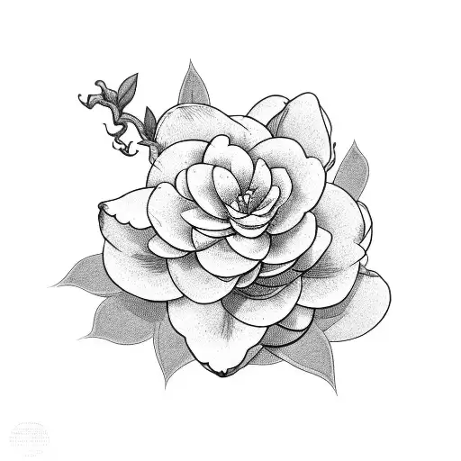 camellia sinensis tea plant tattoo design idea
