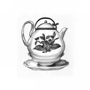 tea plant botanic tattoo design idea