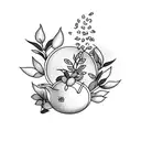 tea plant botanic tattoo design idea