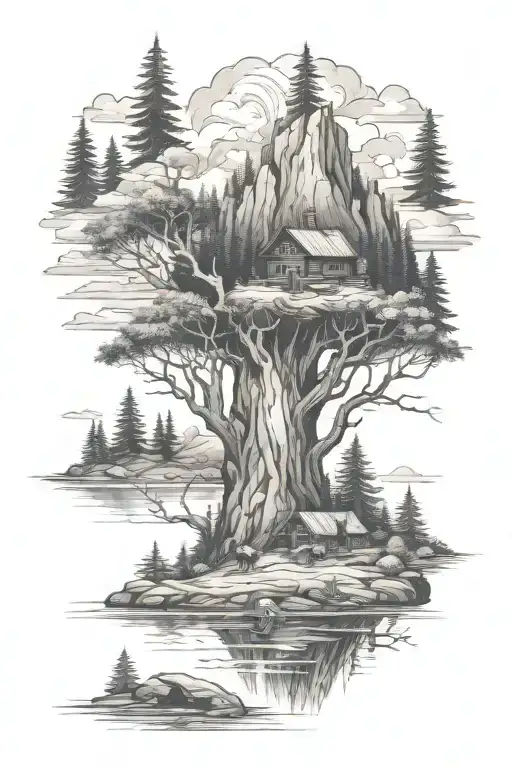 Northeastern wilderness tattoo design idea