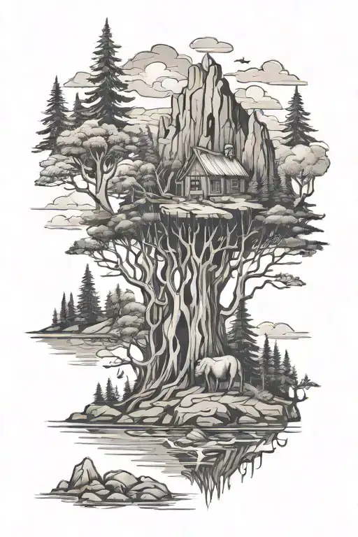 Northeastern wilderness tattoo design idea