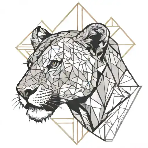 A tattoo design featuring a powerful lioness roaring, symbolizing strength and courage in the face of adversity tattoo design idea