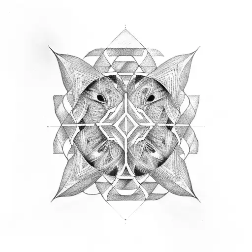 golden spiral two intersecting tattoo design idea