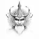 yamraj angry tattoo design idea