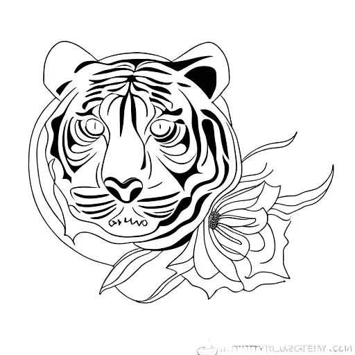 dainty tiger-lily flower halfway down spine, starting below base of neck tattoo design idea