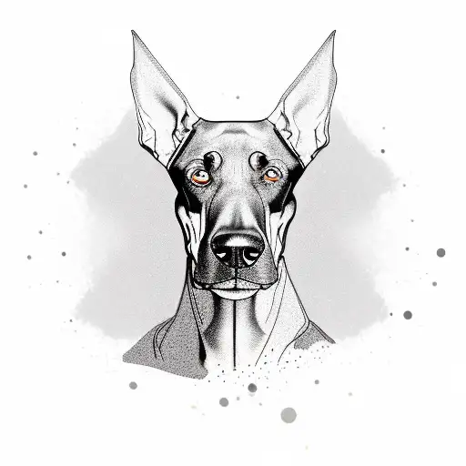 Doberman dog head and neck tattoo design idea