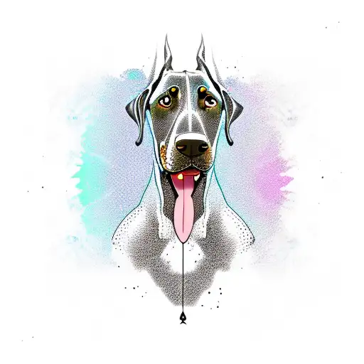 Doberman dog head and neck tattoo design idea