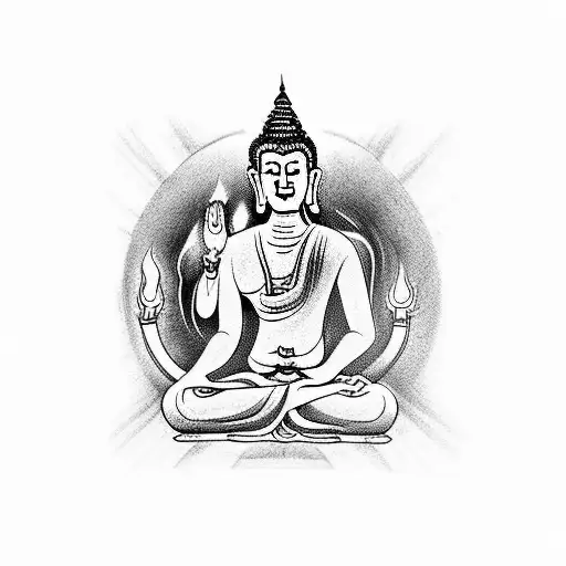 Buddha and lord shiva  tattoo design idea