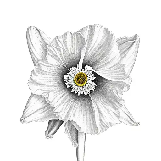 daffodil, little of the valley, poppy, morning glory, Chrysanthemum tattoo design idea